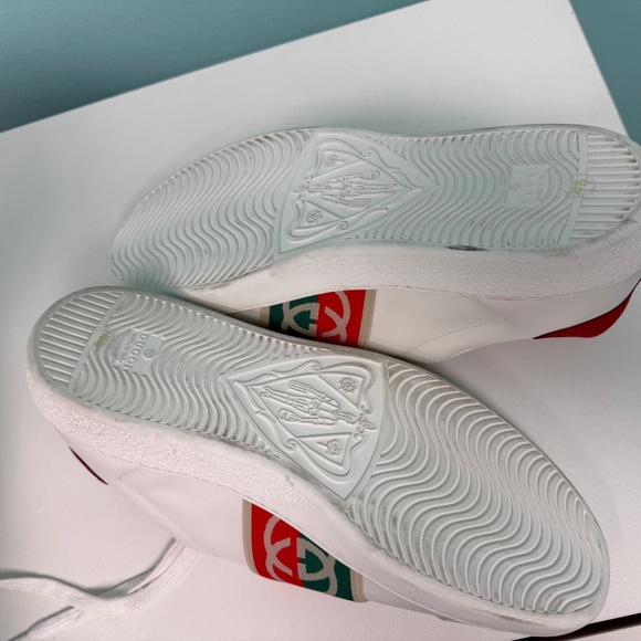 Gucci Ace elastic web interlock G white/red/green size 10 1/2 <<<FLOOR SAMPLE>>> - Picture 7 of 9